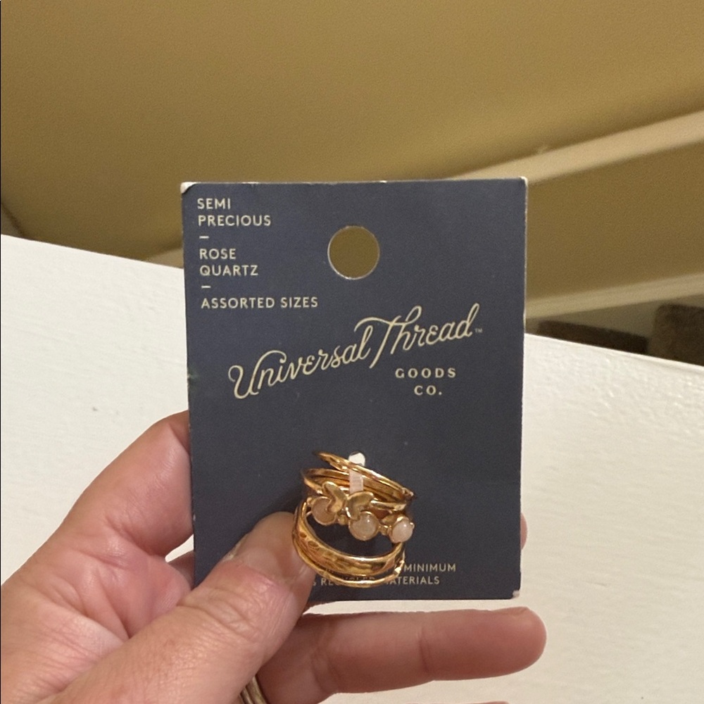 Universal Thread Gold and Pink Ring 5 rings total NWT